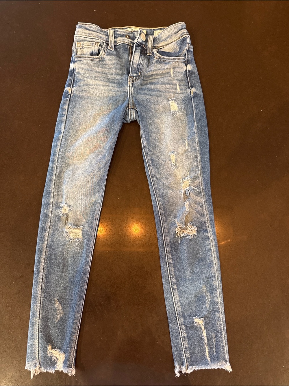 KanCan Light Blue Distressed Kids Skinny Jeans